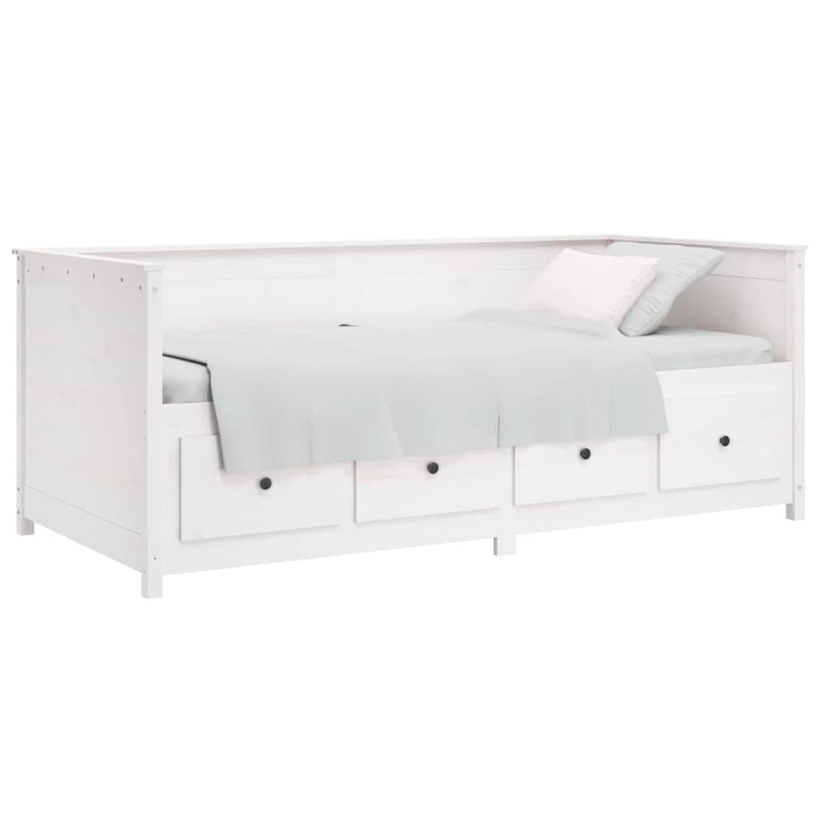 Slaapbank 90X190 Cm Massief Grenenhout Wit