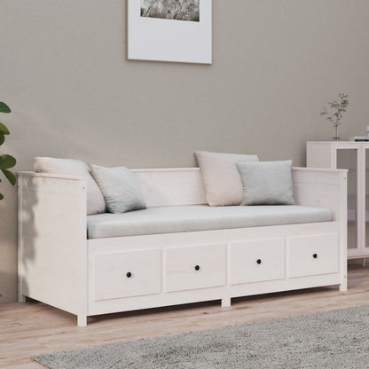 Slaapbank 90X190 Cm Massief Grenenhout Wit