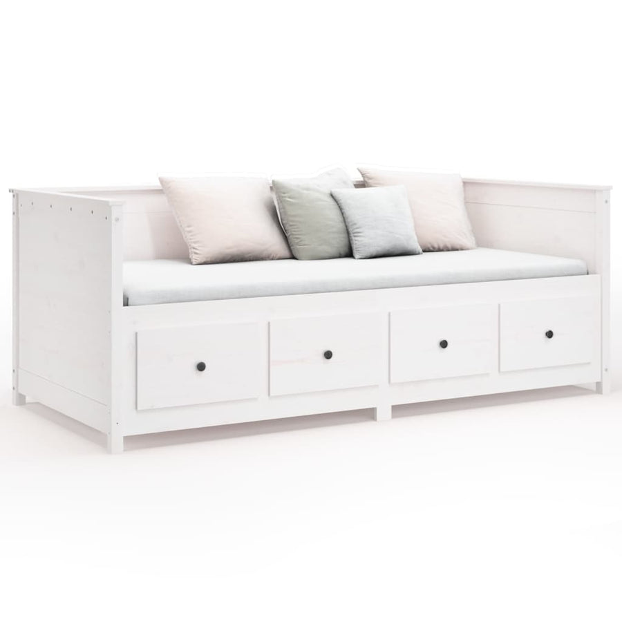 Slaapbank 90X190 Cm Massief Grenenhout Wit