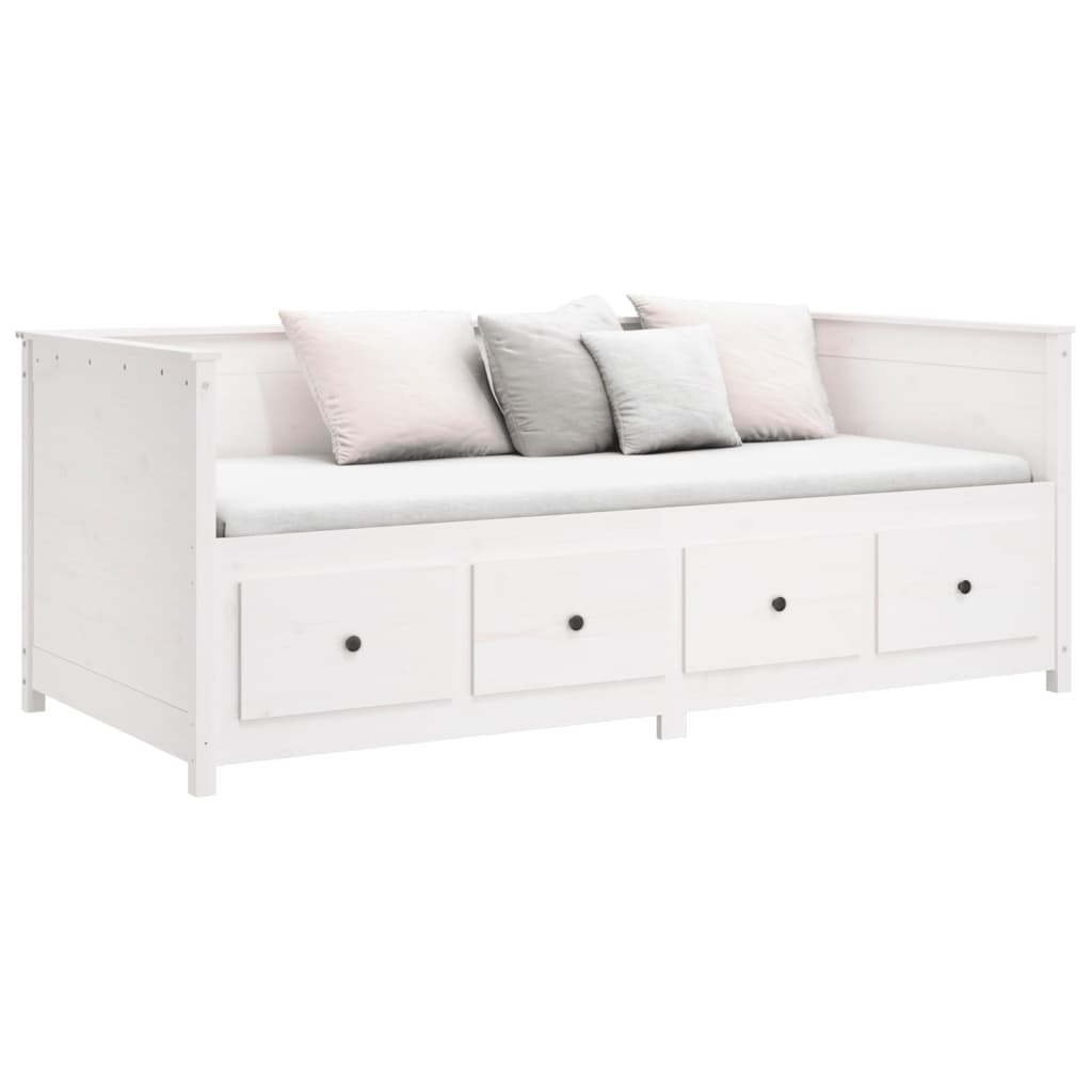 Slaapbank 90X190 Cm Massief Grenenhout Wit