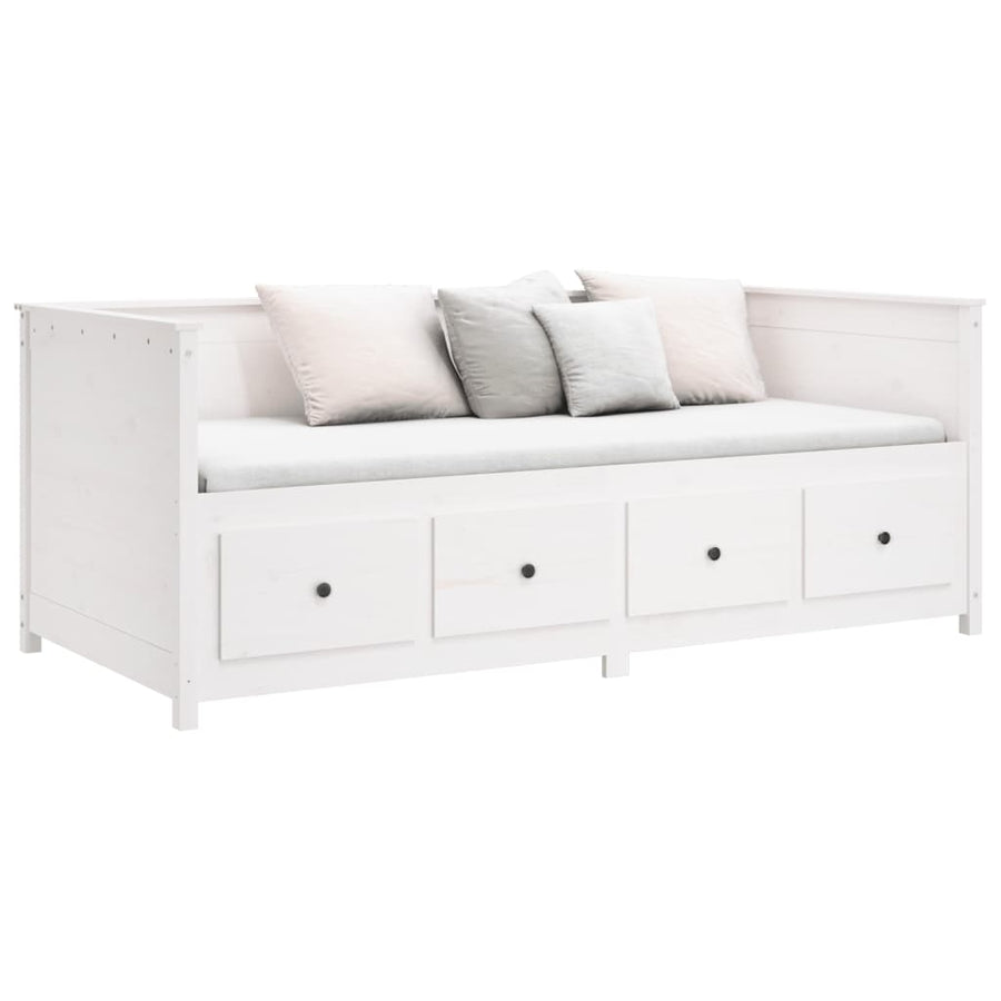 Slaapbank 90X190 Cm Massief Grenenhout Wit