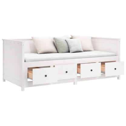 Slaapbank 90X190 Cm Massief Grenenhout Wit