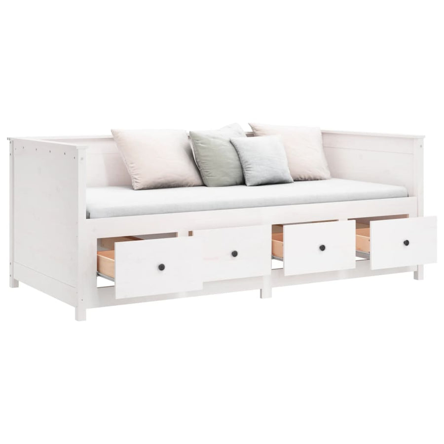 Slaapbank 90X190 Cm Massief Grenenhout Wit