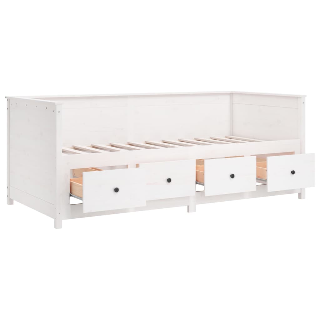 Slaapbank 90X190 Cm Massief Grenenhout Wit