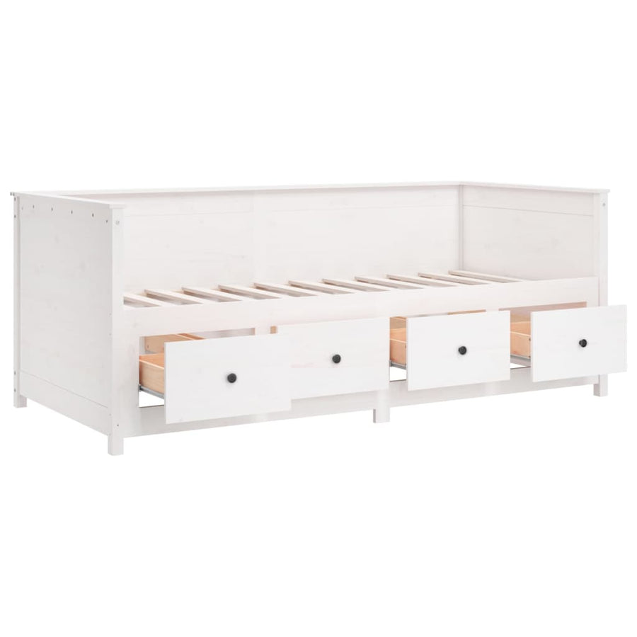 Slaapbank 90X190 Cm Massief Grenenhout Wit