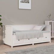 Slaapbank 90x190 cm massief grenenhout wit met lades