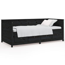 Slaapbank 90X190 Cm Massief Grenenhout Zwart