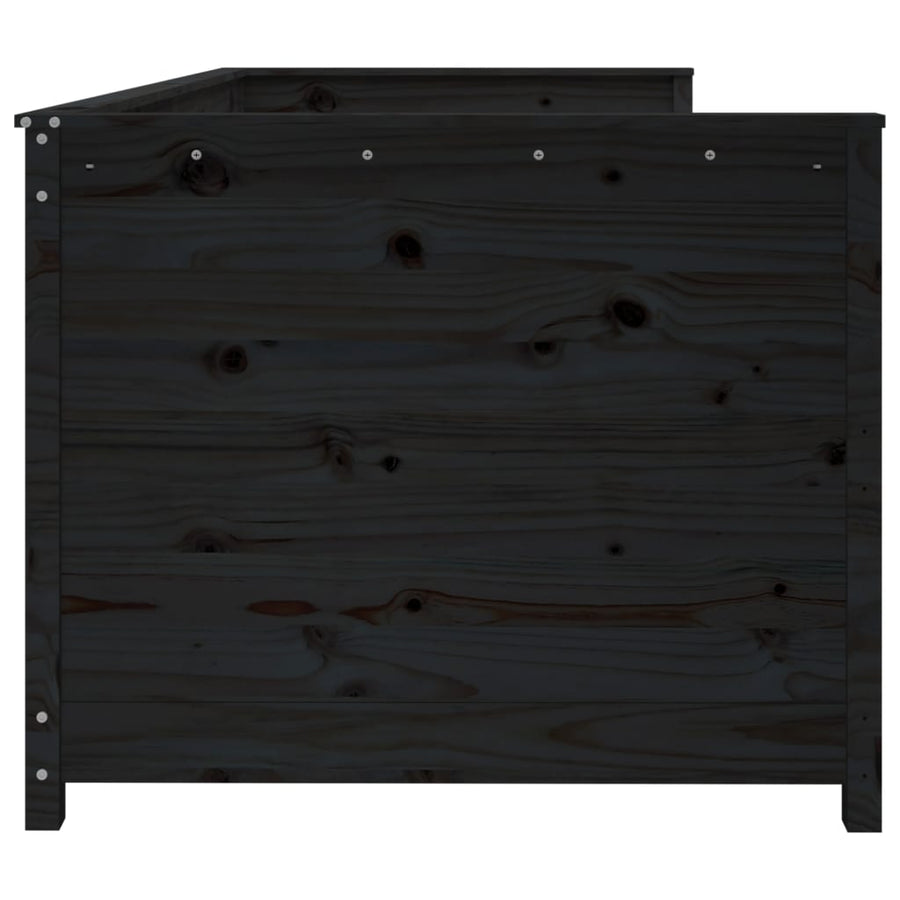 Slaapbank 90X190 Cm Massief Grenenhout Zwart
