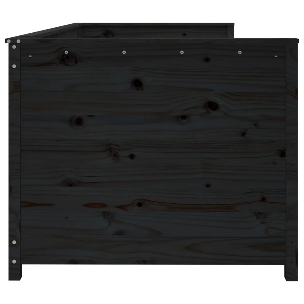 Slaapbank 75X190 Cm Massief Grenenhout Zwart