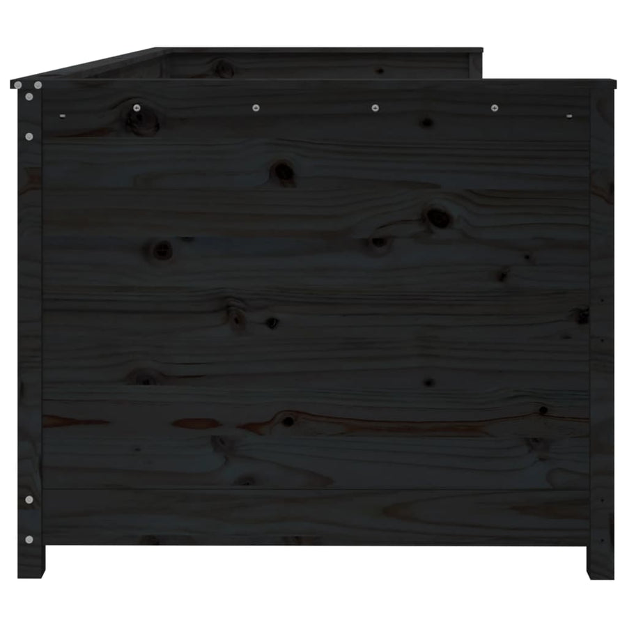 Slaapbank 75X190 Cm Massief Grenenhout Zwart