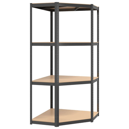 Opbergrek 4-Laags Staal En Bewerkt Hout Kleurig Antraciet 1 75 x 75 x 160 cm
