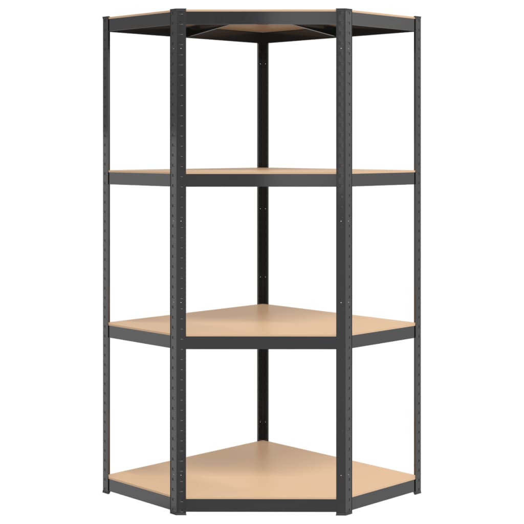Opbergrek 4-Laags Staal En Bewerkt Hout Kleurig Antraciet 1 75 x 75 x 160 cm