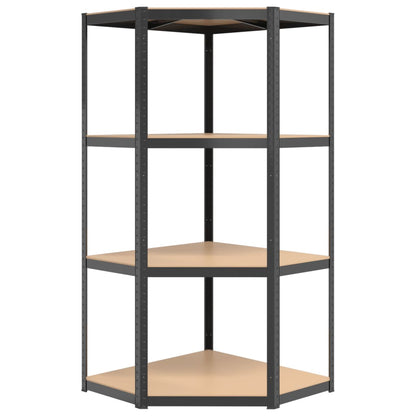 Opbergrek 4-Laags Staal En Bewerkt Hout Kleurig Antraciet 1 75 x 75 x 160 cm