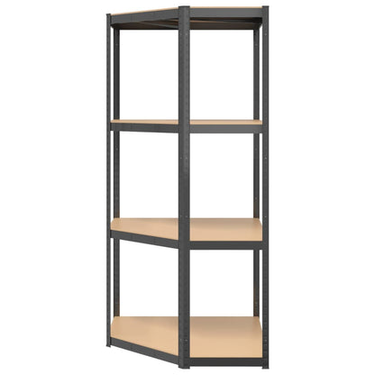 Opbergrek 4-Laags Staal En Bewerkt Hout Kleurig Antraciet 1 75 x 75 x 160 cm