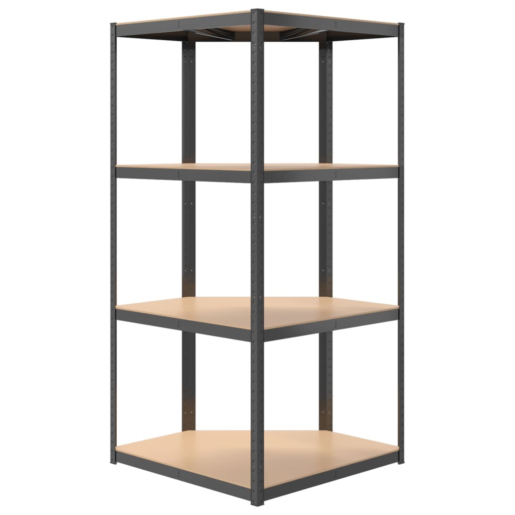 Opbergrek 4-Laags Staal En Bewerkt Hout Kleurig Antraciet 1 75 x 75 x 160 cm