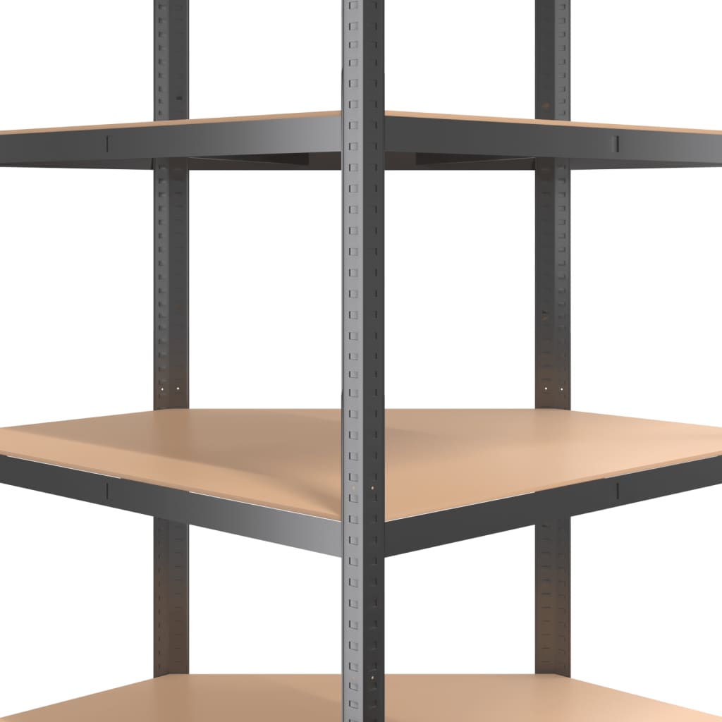 Opbergrek 4-Laags Staal En Bewerkt Hout Kleurig Antraciet 1 75 x 75 x 160 cm