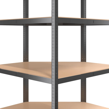Opbergrek 4-Laags Staal En Bewerkt Hout Kleurig Antraciet 1 75 x 75 x 160 cm