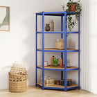 Hoekrek 5-laags staal bewerkt hout blauw 75x75x180 cm