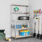 Werktafel 5 schappen 100x50x180 cm zilver