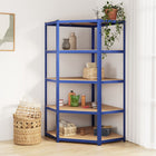 Hoekrek 5-laags 90x90x200 cm staal bewerkt hout blauw