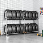 Tyre Racks 2-Tier 2 pcs Steel Silver 2