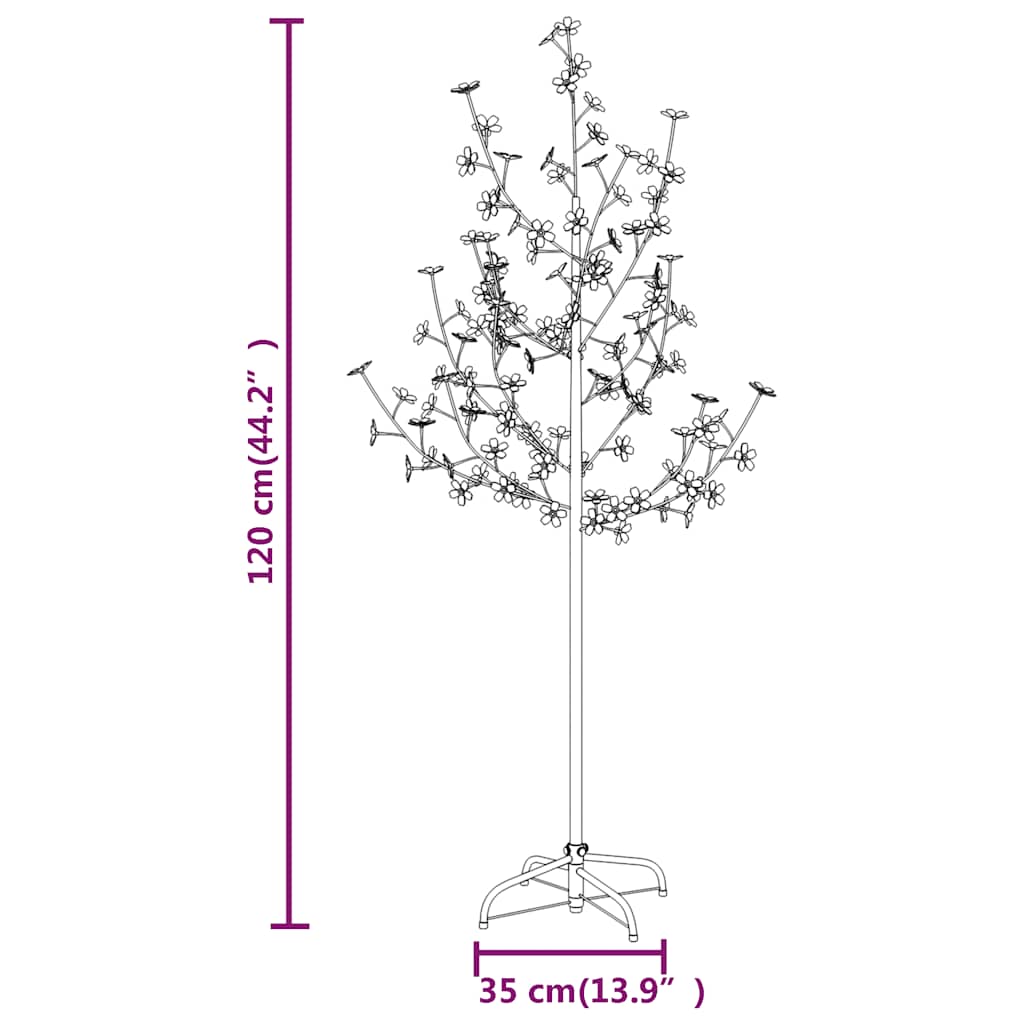 Boom kersenbloesem 84 LED's warmwit 120 cm