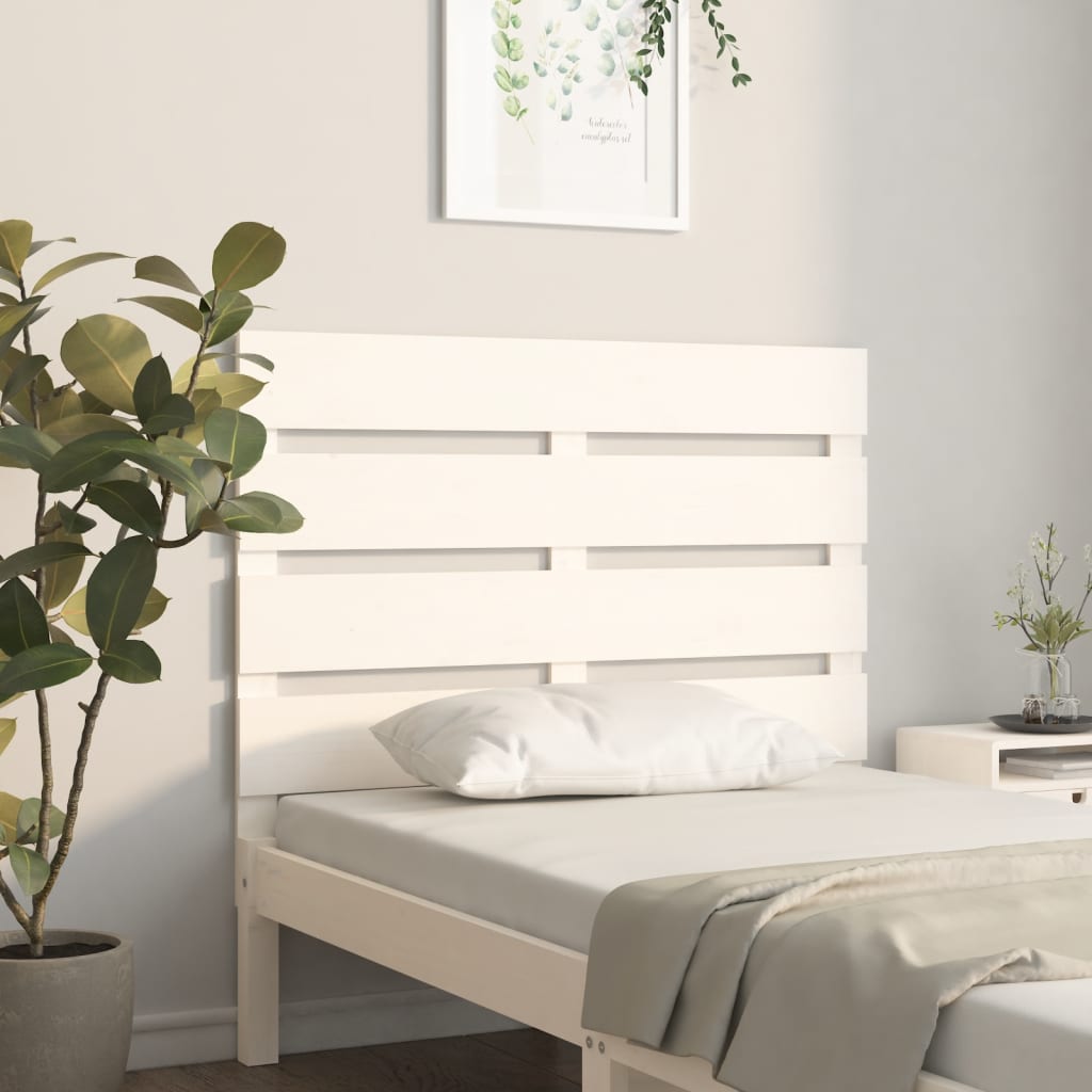 Hoofdbord 100x3x80 cm massief grenenhout wit
