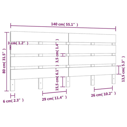 Hoofdbord 40X3X80 Cm Massief Grenenhout 140 x 80 cm Naturel