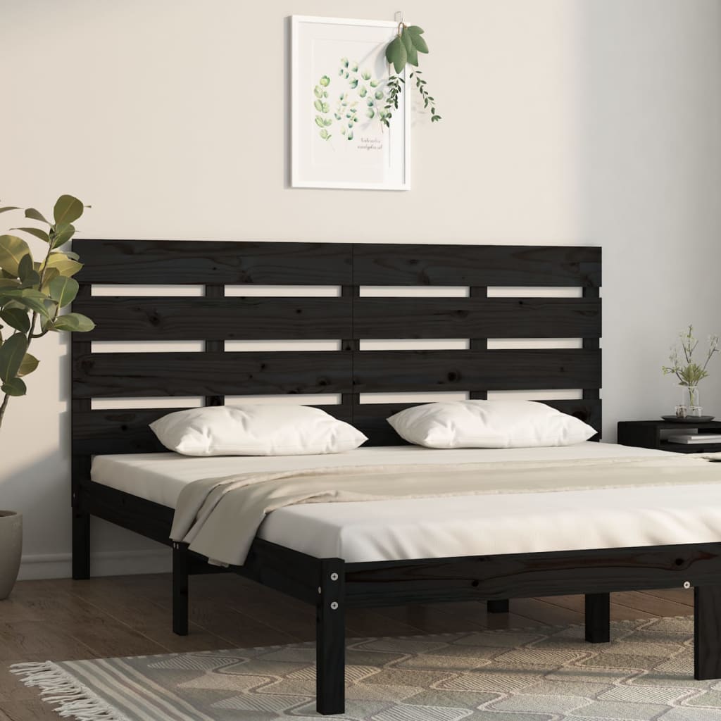 Hoofdbord 180x3x80 cm massief grenenhout zwart