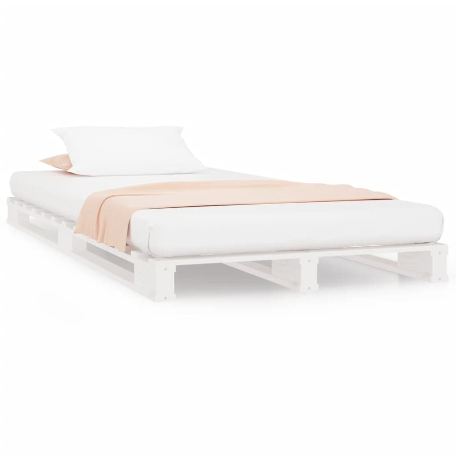 Palletbed Massief Grenenhout 90 x 200 cm Wit