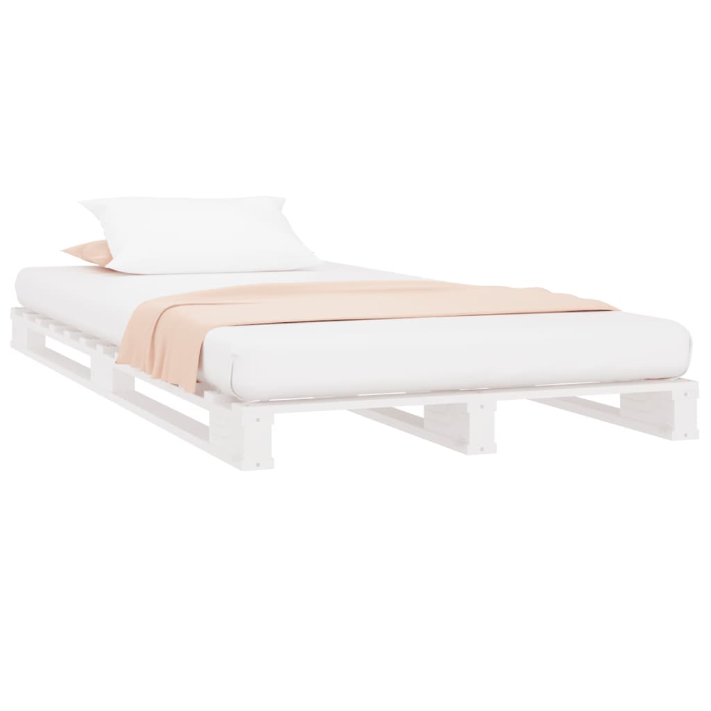Palletbed Massief Grenenhout 90 x 200 cm Wit