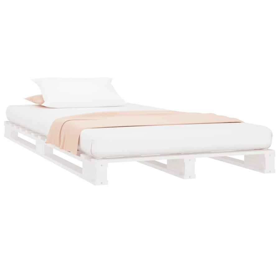 Palletbed Massief Grenenhout 90 x 200 cm Wit