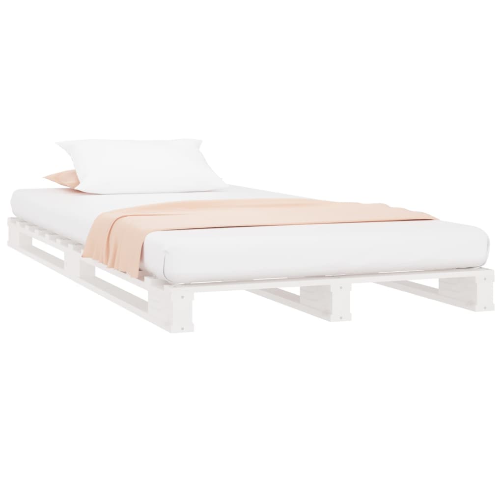 Palletbed Massief Grenenhout 100 x 200 cm Wit