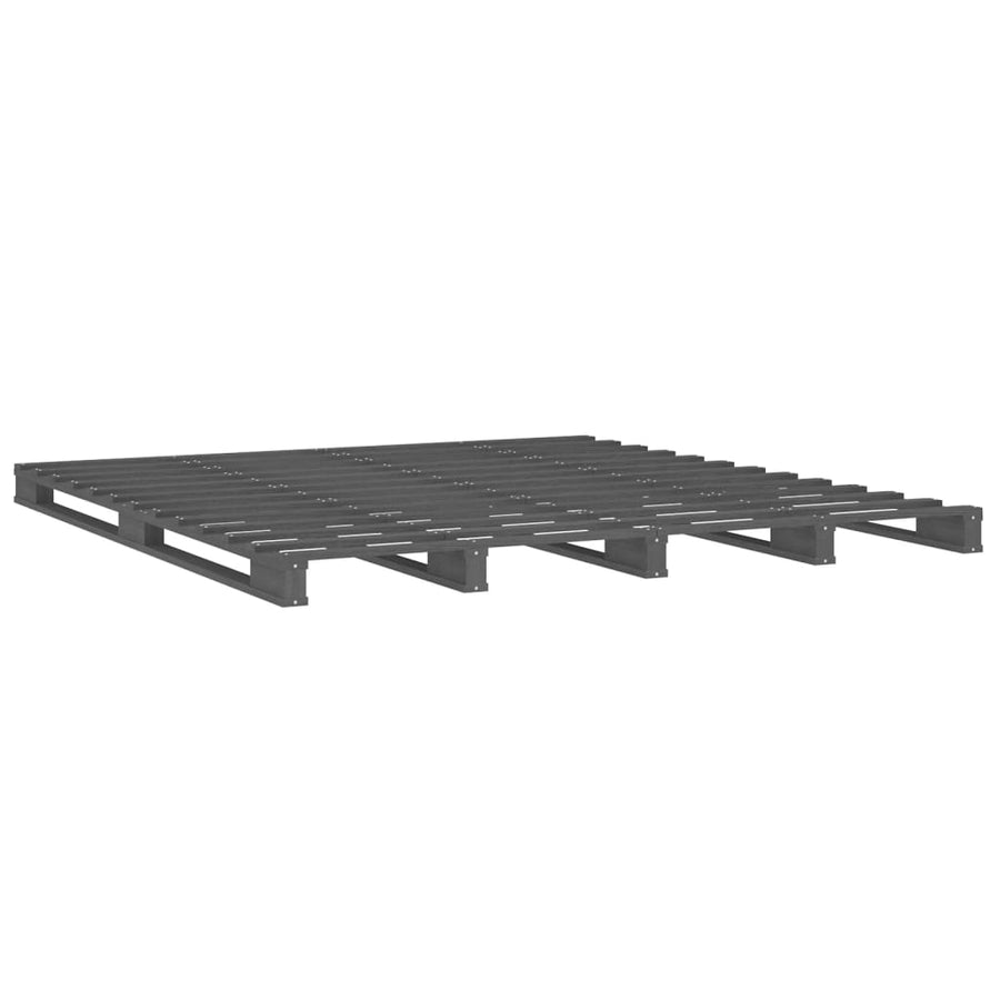 Palletbed Massief Grenenhout 120 x 200 cm Grijs