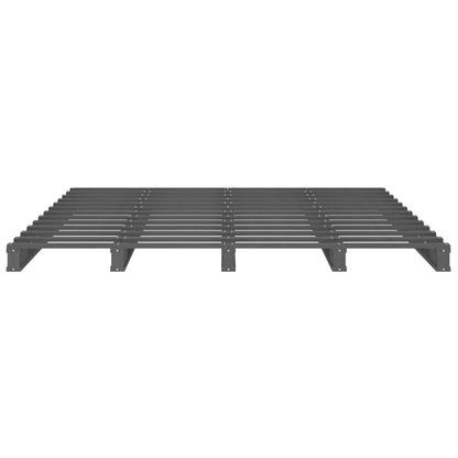 Palletbed Massief Grenenhout 120 x 200 cm Grijs