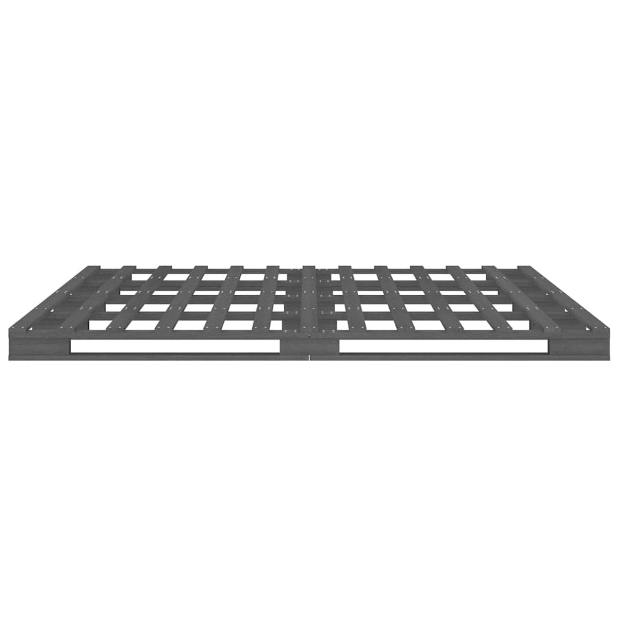 Palletbed Massief Grenenhout 120 x 200 cm Grijs