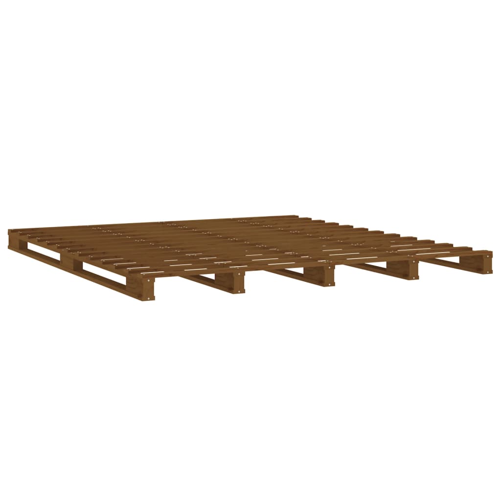 Palletbed Massief Grenenhout 120 x 200 cm Honingbruin