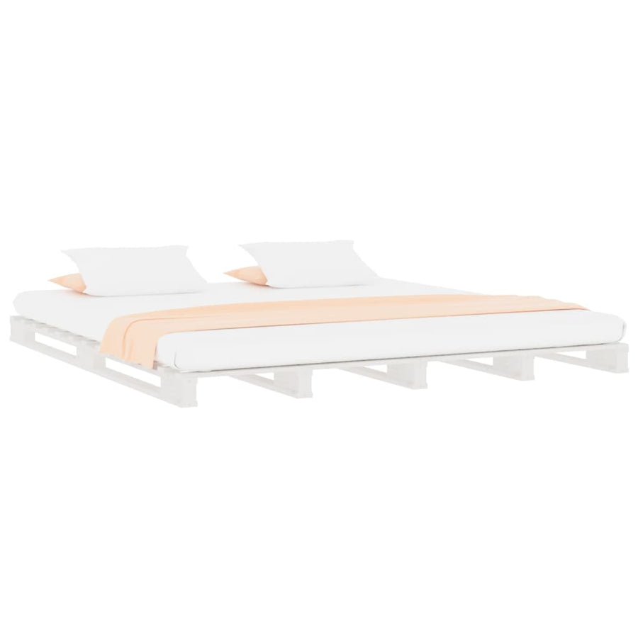 Palletbed Massief Grenenhout 140 x 200 cm Wit