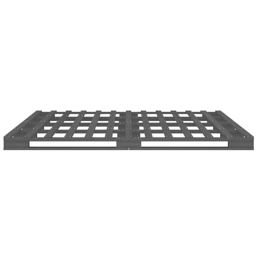 Palletbed Massief Grenenhout 5Ft King Size 150 x 200 cm Grijs