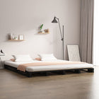 Palletbed Massief Grenenhout 5Ft King Size 150 x 200 cm Zwart