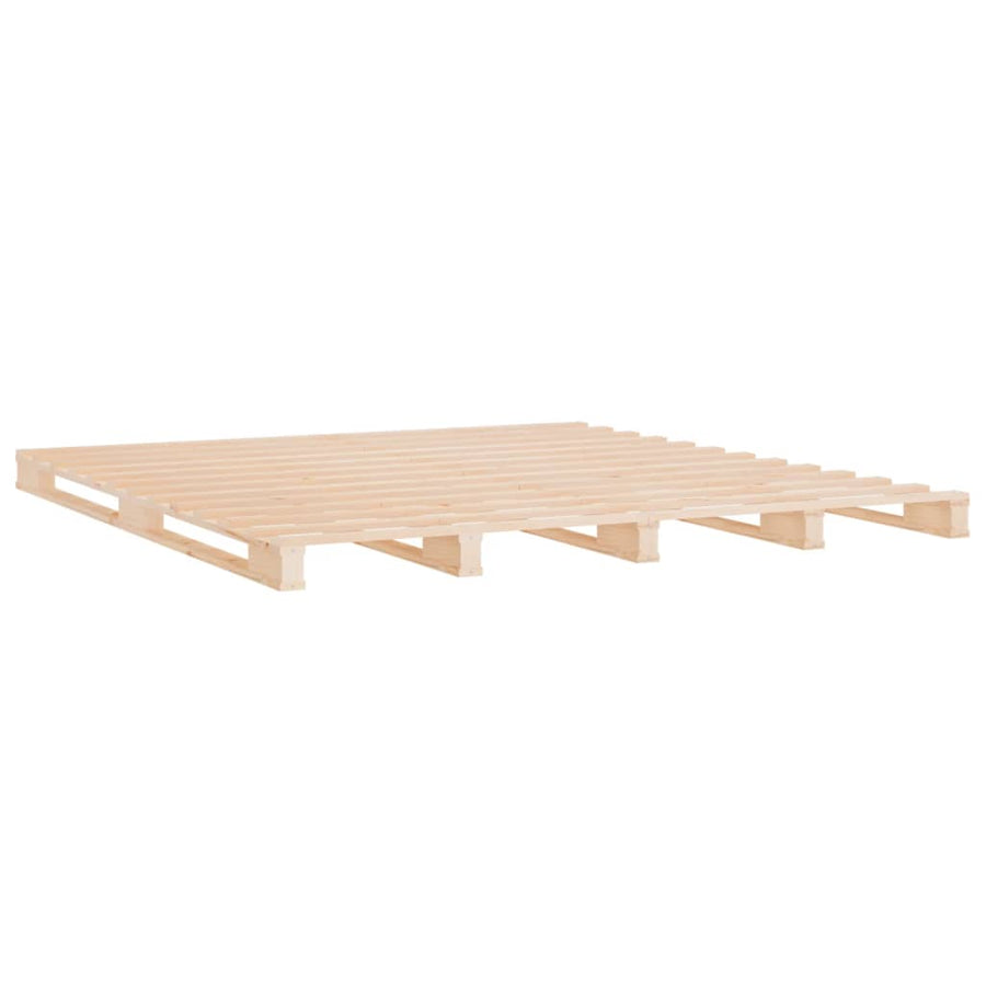 Palletbed Massief Grenenhout 160 x 200 cm Naturel
