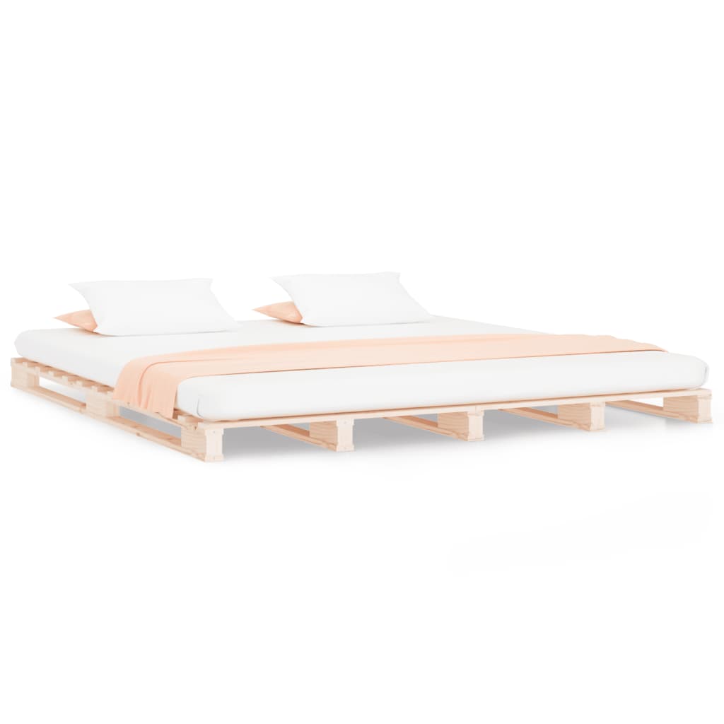 Palletbed Massief Grenenhout 6Ft Super King 180 x 200 cm Naturel