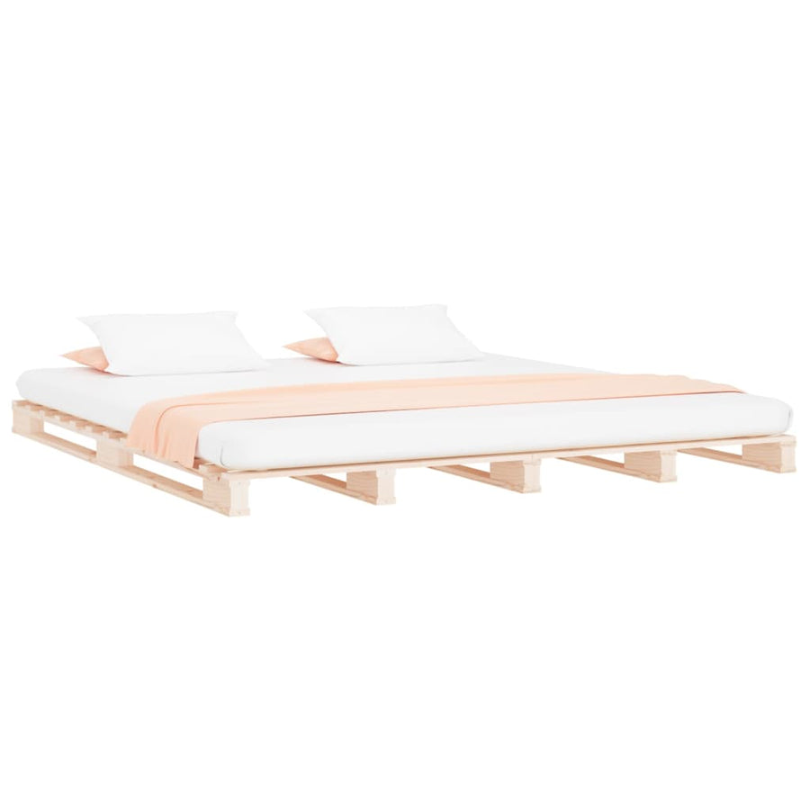 Palletbed massief grenenhout 200x200 cm