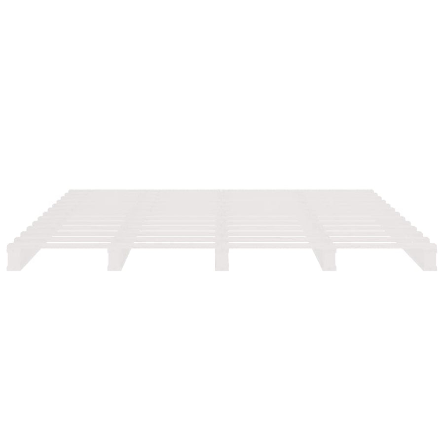 Palletbed Massief Grenenhout 200 x 200 cm Wit