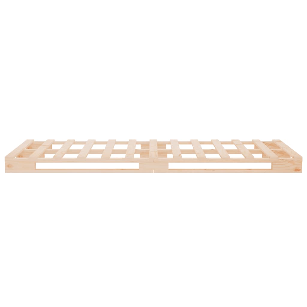 Palletbed Massief Grenenhout Wit 75 x 190 cm Naturel
