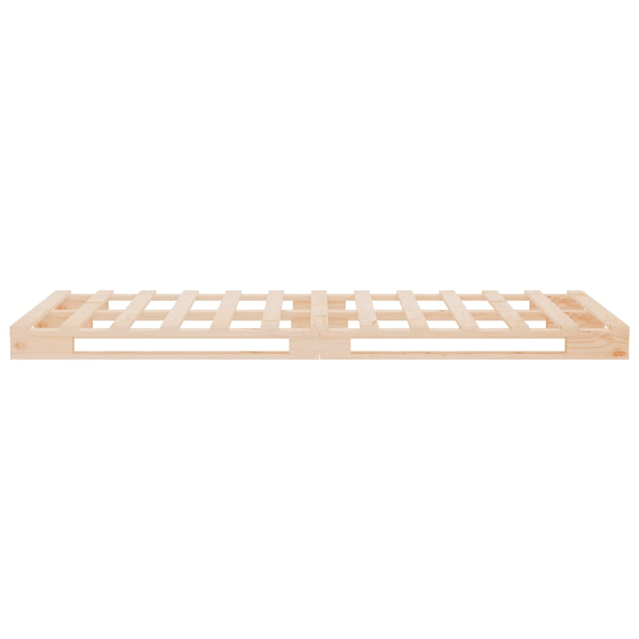 Palletbed Massief Grenenhout Wit 75 x 190 cm Naturel
