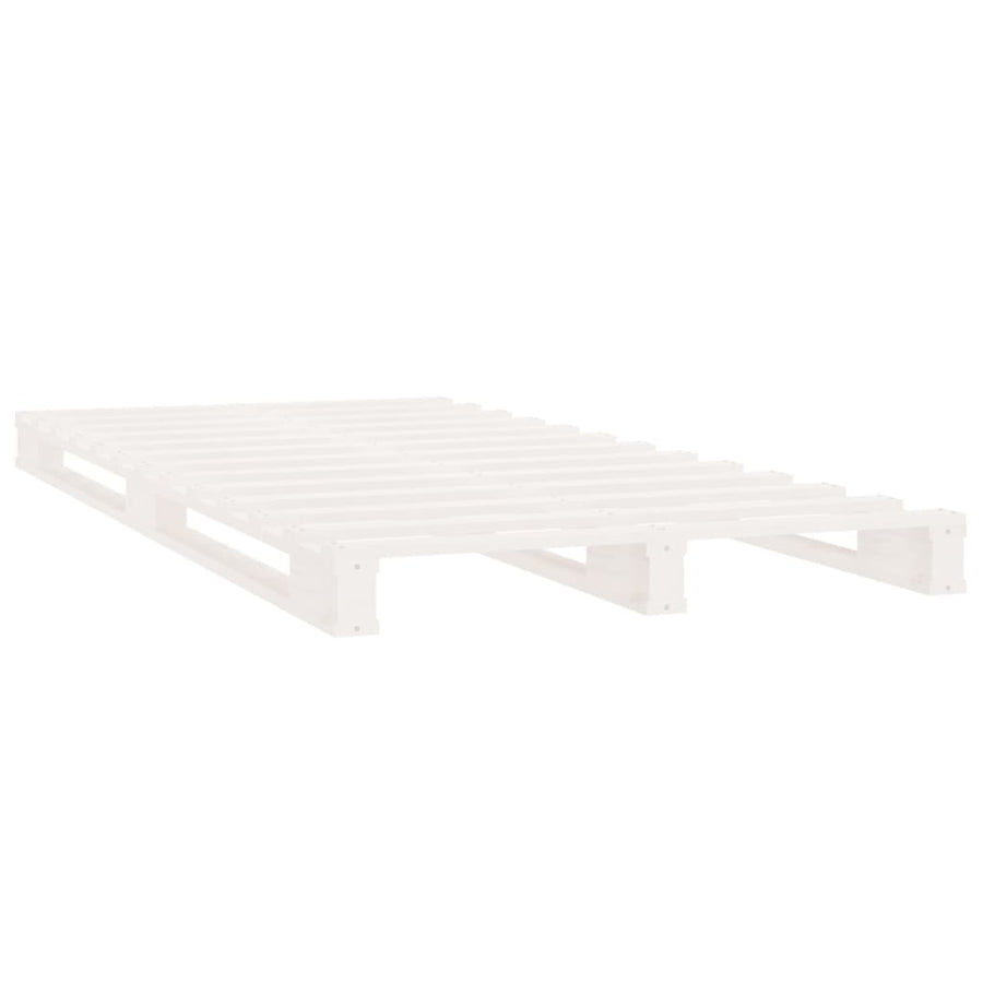 Palletbed Massief Grenenhout 2Ft6 Small Single 75 x 190 cm Wit