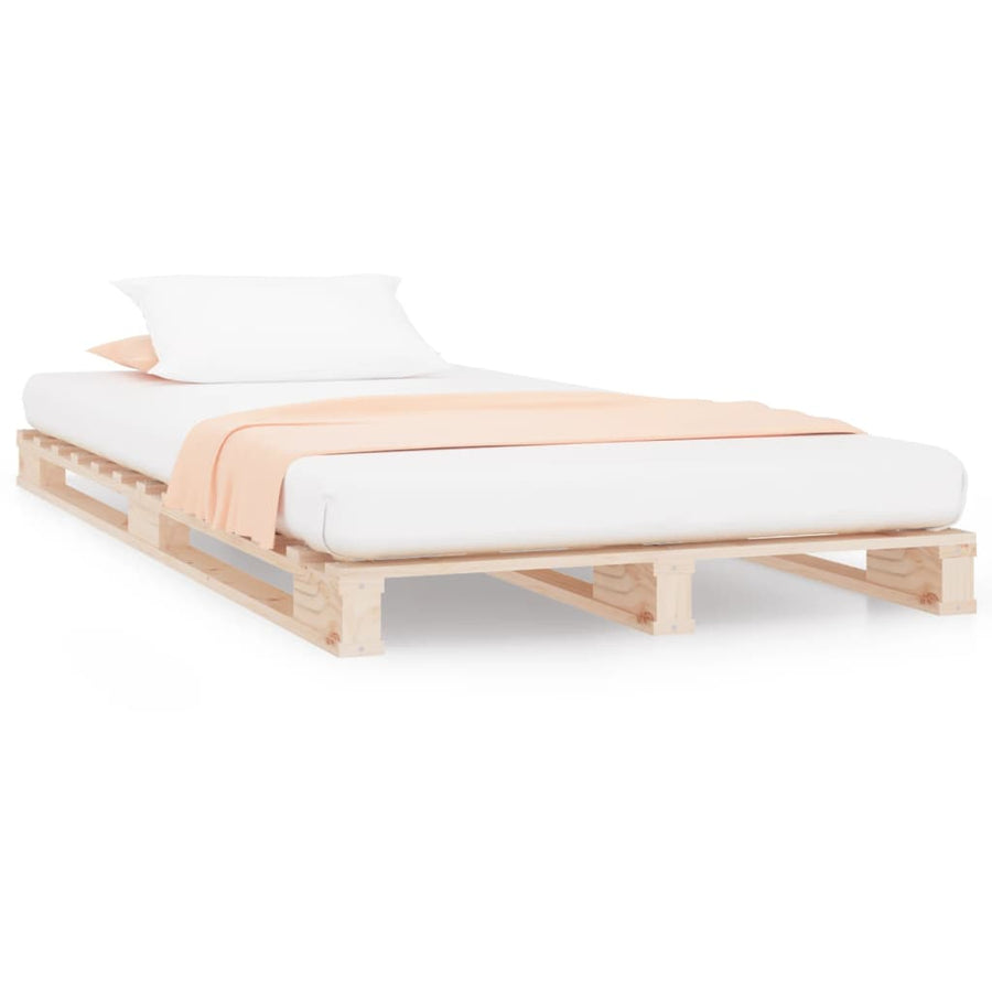 Palletbed Massief Grenenhout 90 x 190 cm Naturel