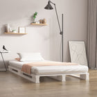 Palletbed massief grenenhout wit 90x190 cm