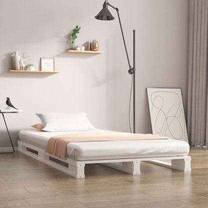 Palletbed Massief Grenenhout 90 x 190 cm Wit